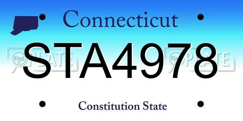 STA4978 Connecticut License Plate