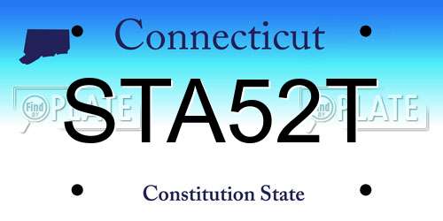 STA52T Connecticut License Plate