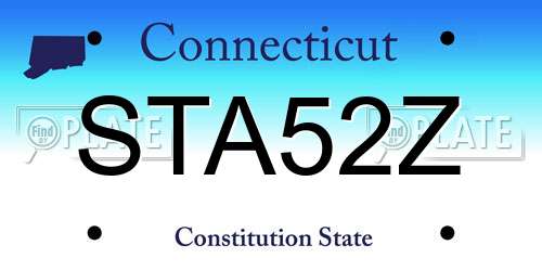 STA52Z Connecticut License Plate