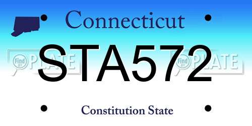 STA572 Connecticut License Plate