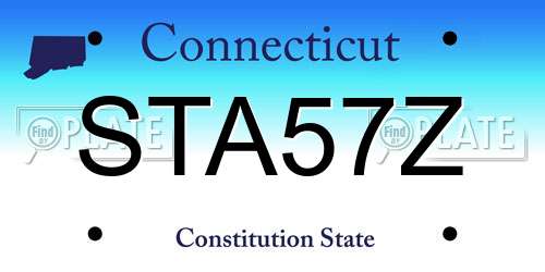 STA57Z Connecticut License Plate