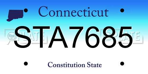 STA7685 Connecticut License Plate