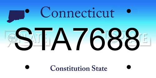 STA7688 Connecticut License Plate