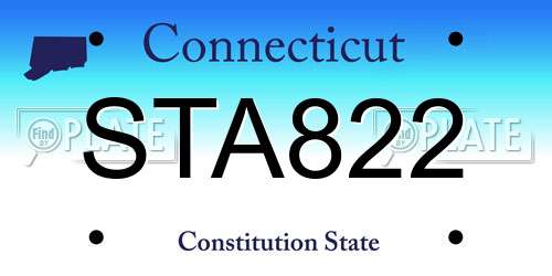 STA822 Connecticut License Plate