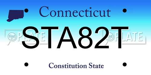 STA82T Connecticut License Plate