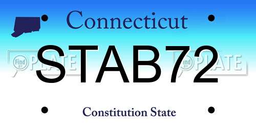 STAB72 Connecticut License Plate