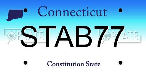 STAB77 Connecticut License Plate