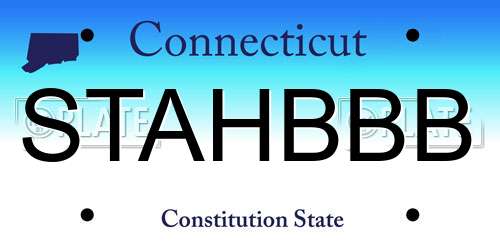 STAHBBB Connecticut License Plate