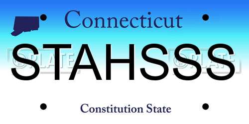 STAHSSS Connecticut License Plate
