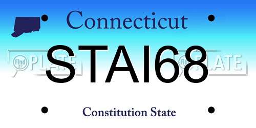 STAI68 Connecticut License Plate