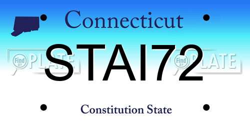 STAI72 Connecticut License Plate