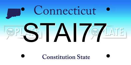 STAI77 Connecticut License Plate