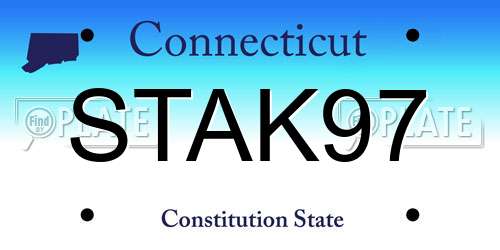 STAK97 Connecticut License Plate