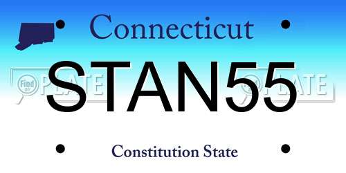 STAN55 Connecticut License Plate