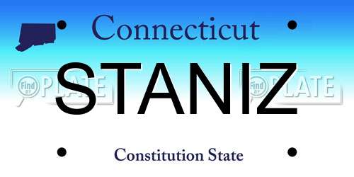 STANIZ Connecticut License Plate