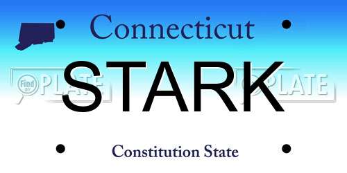 STARK Connecticut License Plate