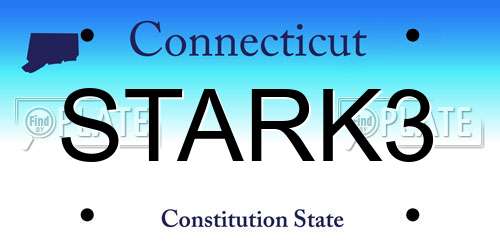 STARK3 Connecticut License Plate