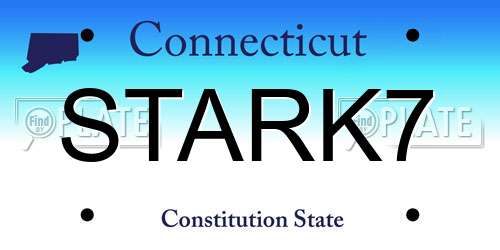 STARK7 Connecticut License Plate