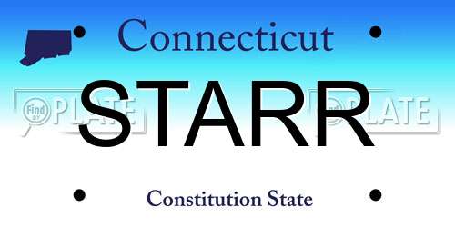 STARR Connecticut License Plate