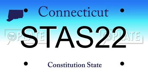 STAS22 Connecticut License Plate