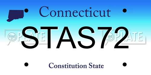 STAS72 Connecticut License Plate
