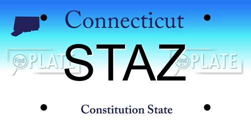 STAZ Connecticut License Plate