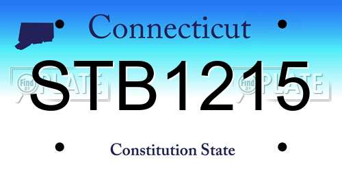 STB1215 Connecticut License Plate
