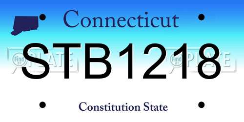 STB1218 Connecticut License Plate