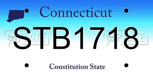 STB1718 Connecticut License Plate