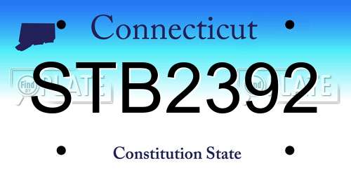 STB2392 Connecticut License Plate