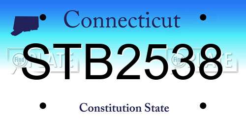 STB2538 Connecticut License Plate