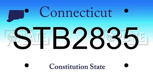 STB2835 Connecticut License Plate