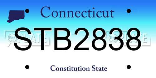 STB2838 Connecticut License Plate