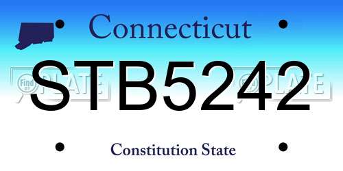 STB5242 Connecticut License Plate