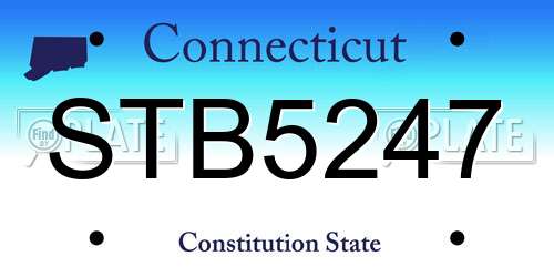 STB5247 Connecticut License Plate