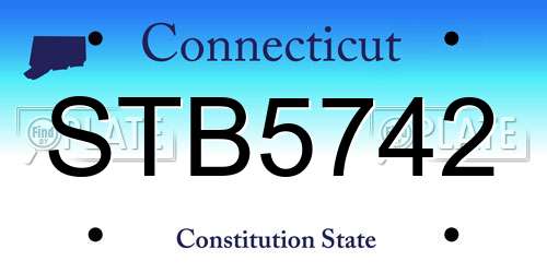 STB5742 Connecticut License Plate
