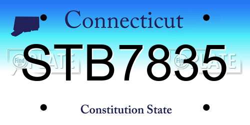 STB7835 Connecticut License Plate