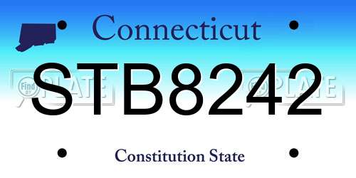 STB8242 Connecticut License Plate