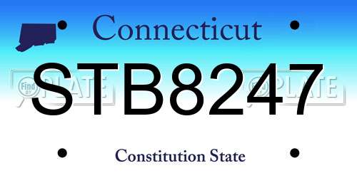 STB8247 Connecticut License Plate