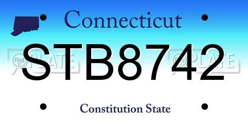 STB8742 Connecticut License Plate