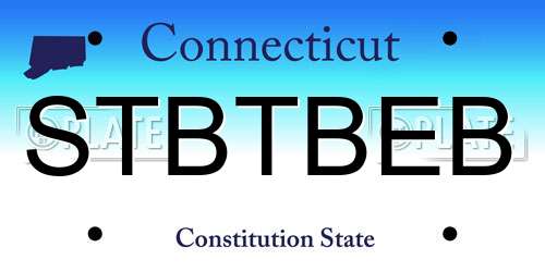 STBTBEB Connecticut License Plate