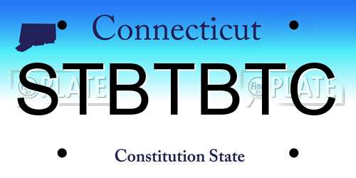 STBTBTC Connecticut License Plate