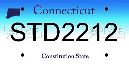 STD2212 Connecticut License Plate