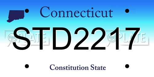 STD2217 Connecticut License Plate