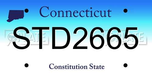 STD2665 Connecticut License Plate