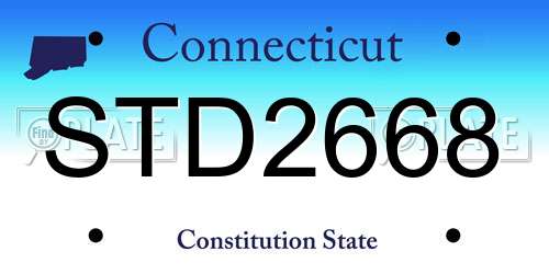 STD2668 Connecticut License Plate