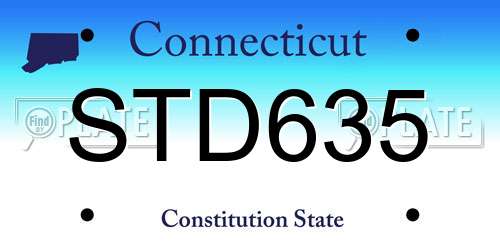 STD635 Connecticut License Plate