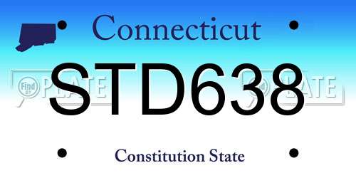STD638 Connecticut License Plate
