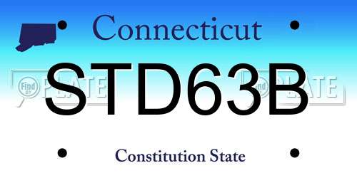 STD63B Connecticut License Plate
