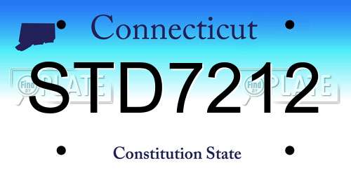 STD7212 Connecticut License Plate